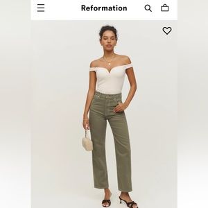 NWT Reformation Cowboy High Rise Straight Jean in Kalamata